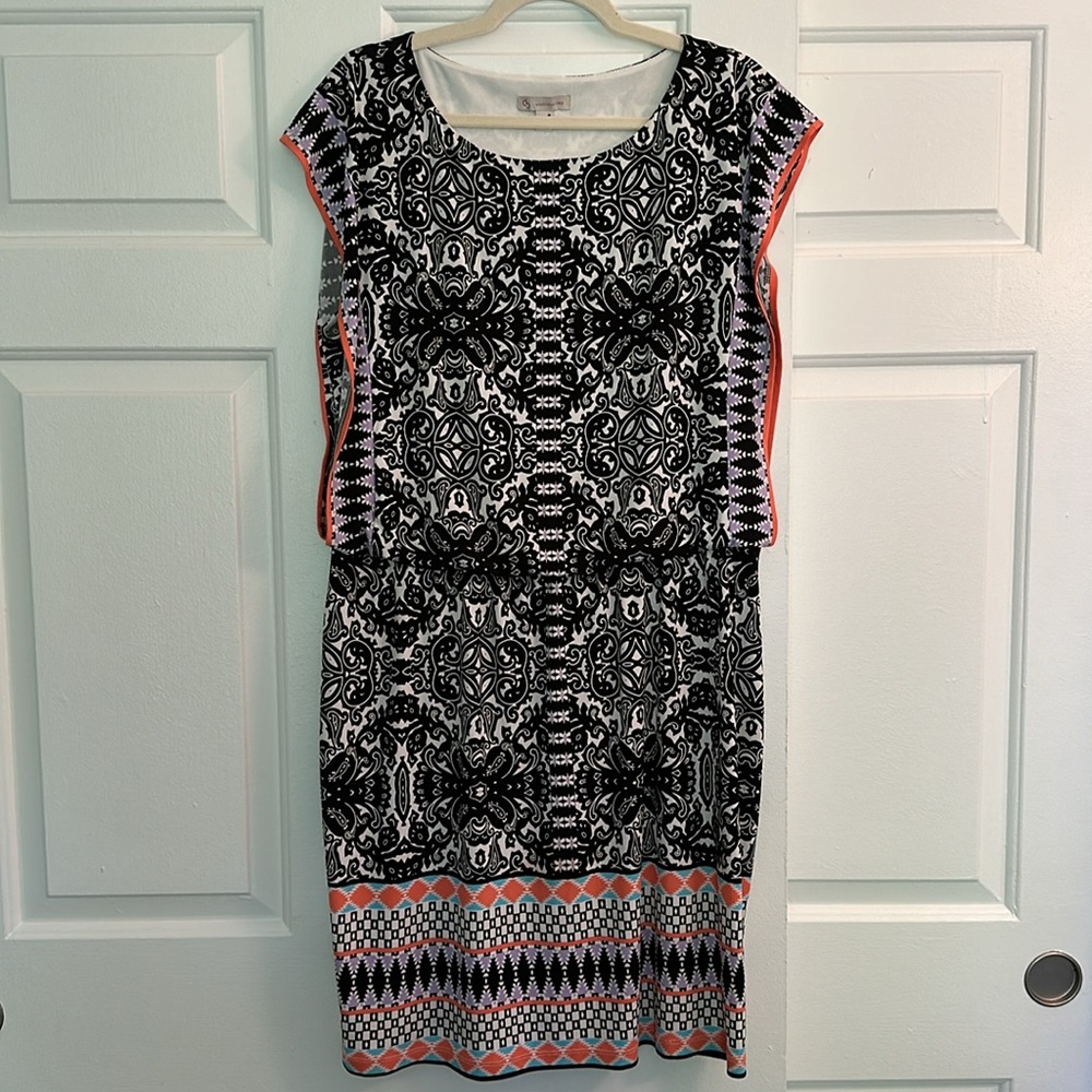 Dress Barn Established 1962 Filagree Tribal Print Dress Size 16